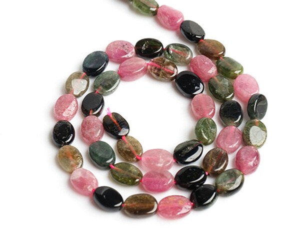 Natural Tourmaline Oval Shape Beads,natural Tourmaline Beads,15 Inches One Starand