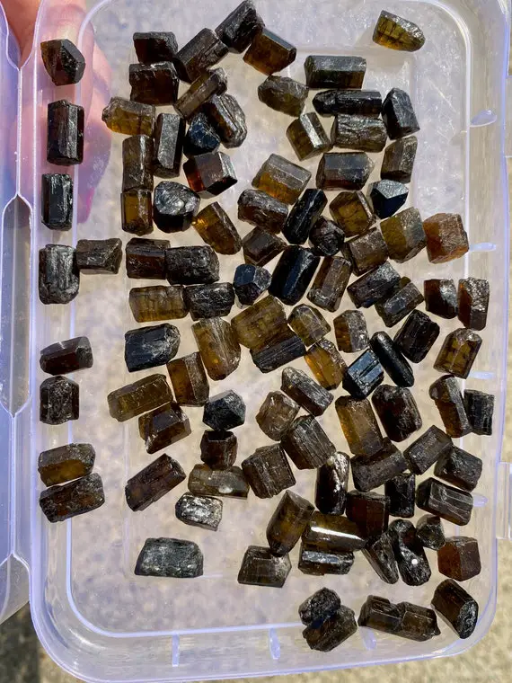 Mini Raw Dravite Tourmaline Stone (0.2" - 1") Raw Dravite Stone - Raw Brown Tourmaline - Brown Tourmaline Crystal - Small Dravite Crystal