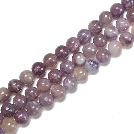 Natural Purple Tourmaline Smooth Round Beads 6mm 8mm 10mm 12mm 15.5'' Strand