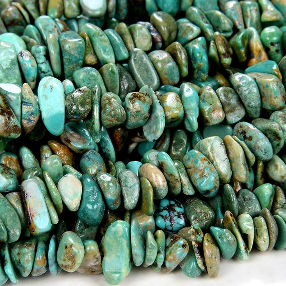 100% Natural Genuine Turquoise Green Blue Gemstone  Pebble Nugget Chip 7-12mm 6-8mm Loose Beads (d86)