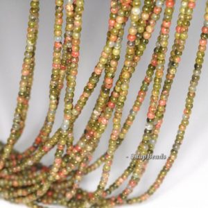 Shop Unakite Round Beads! 2mm Lotus Pond Unakite Gemstone Round 2mm Loose Beads 16 inch Full Strand (90113961-107 – 2mm A) | Natural genuine round Unakite beads for beading and jewelry making.  #jewelry #beads #beadedjewelry #diyjewelry #jewelrymaking #beadstore #beading #affiliate #ad