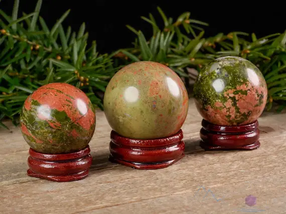 Unakite Crystal Sphere - Crystal Ball, Housewarming Gift, Home Decor, E1609