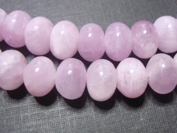 1/2 Strand, Approx. 8-8.5x5-6mm, Aa+ Natural Kunzite Smooth Rondelle Gemstone Beads, Gs-0393