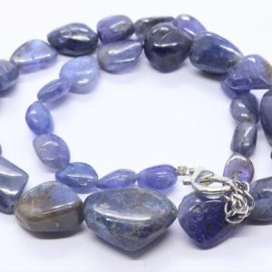 Shop Tanzanite Chip & Nugget Beads! AAA Natural Tanzanite Smooth Nuggets Beads, 9×11-14×18 MM Tanzanite Gemstone Beads, 16 Inch + Fish Lock Smooth Tanzanite Tumble Beads Strand | Natural genuine chip Tanzanite beads for beading and jewelry making.  #jewelry #beads #beadedjewelry #diyjewelry #jewelrymaking #beadstore #beading #affiliate #ad