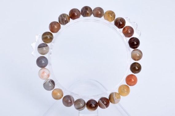 8mm Botswana Agate Beads Bracelet Grade Aaa Genuine Natural Round Gemstone 7.5" Bulk Lot Options (106621h-2024)