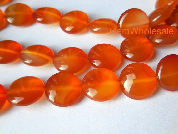 15.5" Aa Red Agate Smooth Coin 14mm, Red Gemstone Coin, Semi-precious Stone, Disc Shape Red Agate Diy Beads, Gemstone Wholesaler