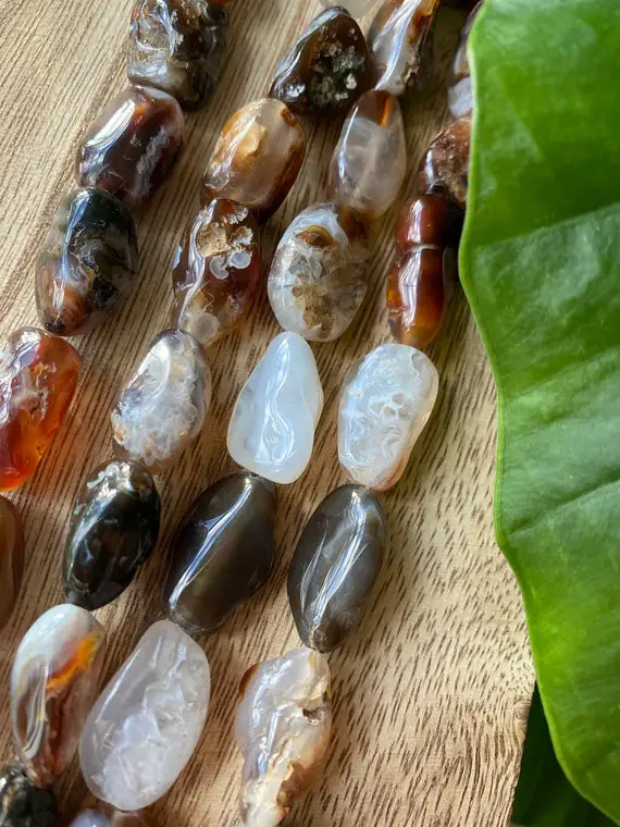 Agate Occo Bead Strand, Agate Beads