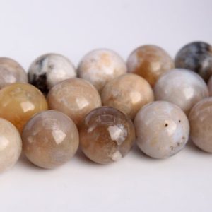 9-10MM Ocean Fossil Agate Beads Grade AAA Genuine Natural Gemstone Full Strand Round Loose Beads 15.5" BULK LOT 1,3,5,10,50 (104632-1260)