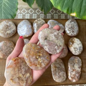 Shop Agate Shapes! Flower agate Palm stone | Natural genuine stones & crystals in various shapes & sizes. Buy raw cut, tumbled, or polished gemstones for making jewelry or crystal healing energy vibration raising reiki stones. #crystals #gemstones #crystalhealing #crystalsandgemstones #energyhealing #affiliate #ad