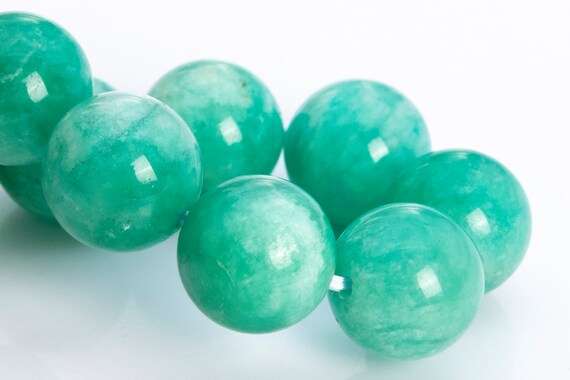 11mm Genuine Peruvian Amazonite Beads Green Bracelet Grade Aa Natural Round Gemstone 7.5" (115947h-3926)