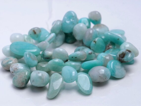 9-11mm  Amazonite Gemstone Pebble Nugget Chip Loose Beads 15 Inch  (80001902-a29)