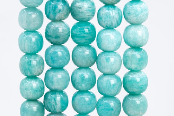 Genuine Natural Amazonite Gemstone Beads 10x10mm Mint Green Barrel Drum A+ Quality Loose Beads (112393)