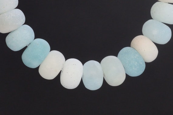 Genuine Natural Amazonite Gemstone Beads 8x5mm Matte Blue Rondelle A Quality Loose Beads (106849)