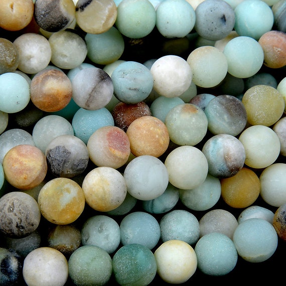 4mm Matte Amazonite Gemstone Blue Brown Round Loose Beads 15 Inch Full Strand (80002290-m6)