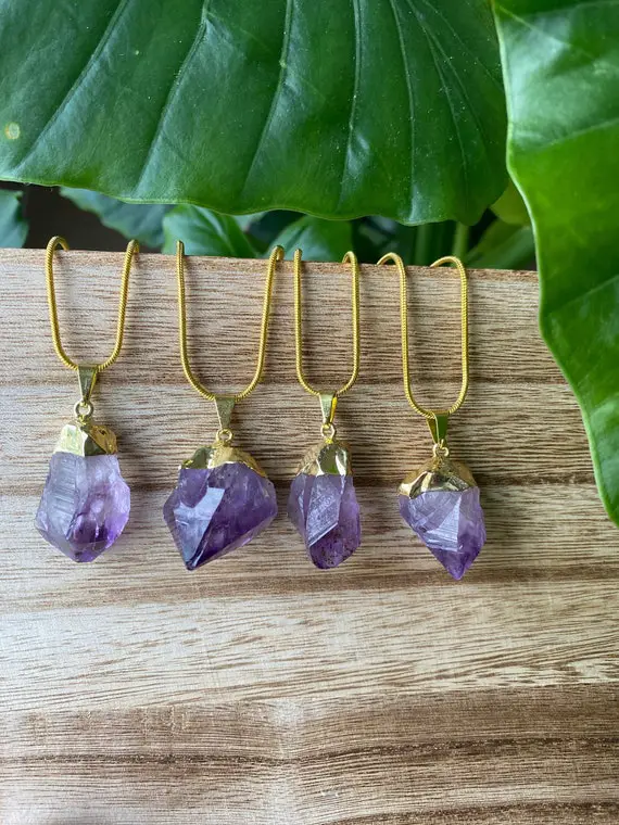 Amethyst Necklace, Amethyst Point Necklace, Crystal Necklace, Amethyst Jewelry, February Birthstone