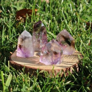 Shop Amethyst Points & Wands! Smoky Amethyst Tower #O-R | Natural genuine stones & crystals in various shapes & sizes. Buy raw cut, tumbled, or polished gemstones for making jewelry or crystal healing energy vibration raising reiki stones. #crystals #gemstones #crystalhealing #crystalsandgemstones #energyhealing #affiliate #ad