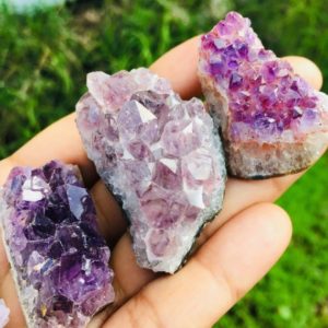 5Pcs 12-16mm Natural Purple Amethyst Ball Raw Gemstone Polished Crystal Craft 