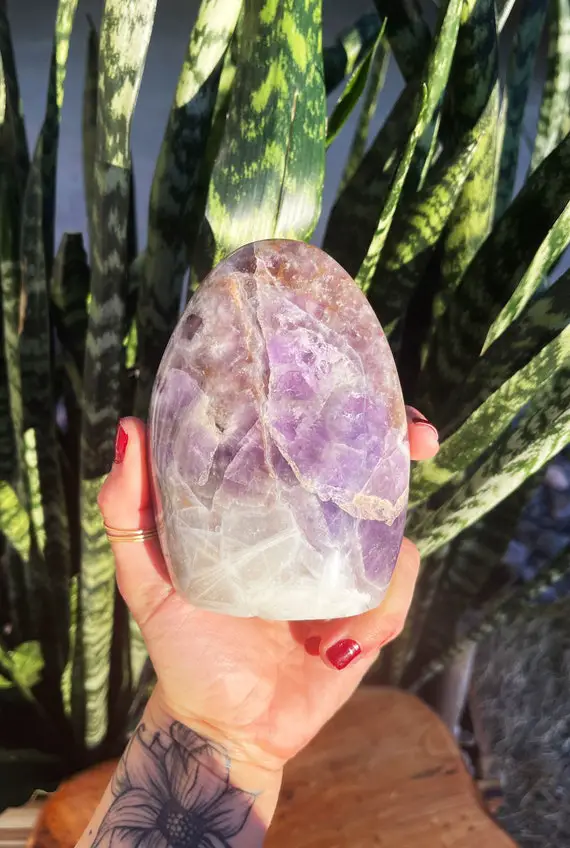 Chevron Amethyst Free Form - For Energy Clearing- Crown Chakra Crystal