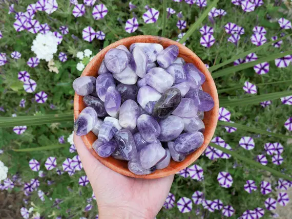 Amethyst Tumbled Stones - Polished Amethyst - Real Crystals - Healing Stones - Crystals For Sobriety - Reiki Master