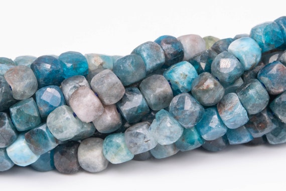 4mm Deep Blue Apatite Beads Faceted Cube Grade Aa Genuine Natural Gemstone Loose Beads 15"/7.5" Bulk Lot Options (111735)