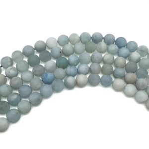 Shop Aquamarine Round Beads! 6mm Matte Aquamarine Beads, Round Gemstone Beads, Wholesale Beads | Natural genuine round Aquamarine beads for beading and jewelry making.  #jewelry #beads #beadedjewelry #diyjewelry #jewelrymaking #beadstore #beading #affiliate #ad