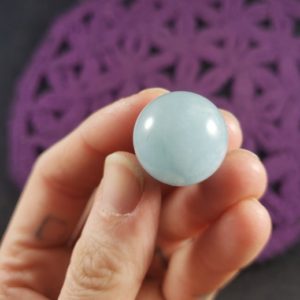 Shop Aquamarine Shapes! Aquamarine Sphere 20mm Crystal Ball Stone Polished Marble Blue Aqua Natural High Quality with wood stand included | Natural genuine stones & crystals in various shapes & sizes. Buy raw cut, tumbled, or polished gemstones for making jewelry or crystal healing energy vibration raising reiki stones. #crystals #gemstones #crystalhealing #crystalsandgemstones #energyhealing #affiliate #ad