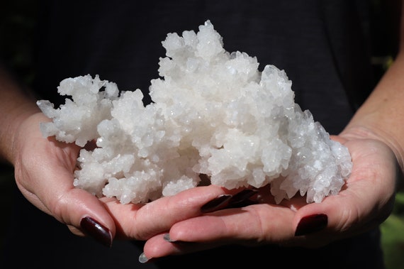 White Aragonite Mineral Specimen, Crystal Home Decor, Collector, Cave Calcite