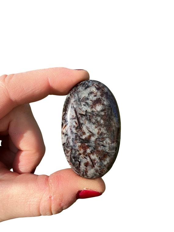 Astrophyllite Palm Stone (~2") Astrophyllite Tumbled Crystal - Polished Astrophyllite Worry Stone - Astrophyllite Worry Stone - 10% Off!