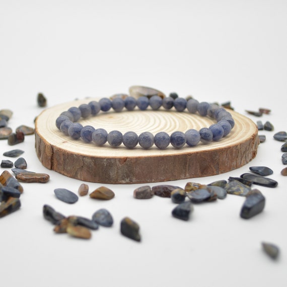 Natural Blue Aventurine Semi-precious Gemstone Round Beads Sample Strand / Bracelet - 6mm Or 8mm Sizes, 7.5"