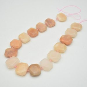 Shop Aventurine Faceted Beads! High Quality Grade A Natural Pink Aventurine Semi-precious Gemstone Faceted Side Drilled Rectangle Pendant / Beads – 15" strand | Natural genuine faceted Aventurine beads for beading and jewelry making.  #jewelry #beads #beadedjewelry #diyjewelry #jewelrymaking #beadstore #beading #affiliate #ad