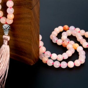 Shop Aventurine Necklaces! 8MM Pink Aventurine Mala Beads 108 Pcs Grade AAA Necklace 41" Natural Round Gemstone with Tassel BULK LOT 1,3,5,10,50 (106819-082) | Natural genuine Aventurine necklaces. Buy crystal jewelry, handmade handcrafted artisan jewelry for women.  Unique handmade gift ideas. #jewelry #beadednecklaces #beadedjewelry #gift #shopping #handmadejewelry #fashion #style #product #necklaces #affiliate #ad