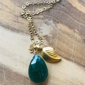 Shop Aventurine Necklaces! Green Aventurine Necklace Aventurine Necklace Gold Leaf Necklace Good Luck Layering Necklace Gold leaf Charm Necklace Good luck necklace | Natural genuine Aventurine necklaces. Buy crystal jewelry, handmade handcrafted artisan jewelry for women.  Unique handmade gift ideas. #jewelry #beadednecklaces #beadedjewelry #gift #shopping #handmadejewelry #fashion #style #product #necklaces #affiliate #ad