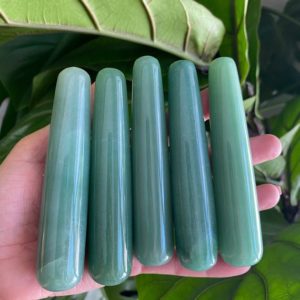 One Green aventurine Wand, point, massage wand, pressure point, crystal wand | Natural genuine stones & crystals in various shapes & sizes. Buy raw cut, tumbled, or polished gemstones for making jewelry or crystal healing energy vibration raising reiki stones. #crystals #gemstones #crystalhealing #crystalsandgemstones #energyhealing #affiliate #ad
