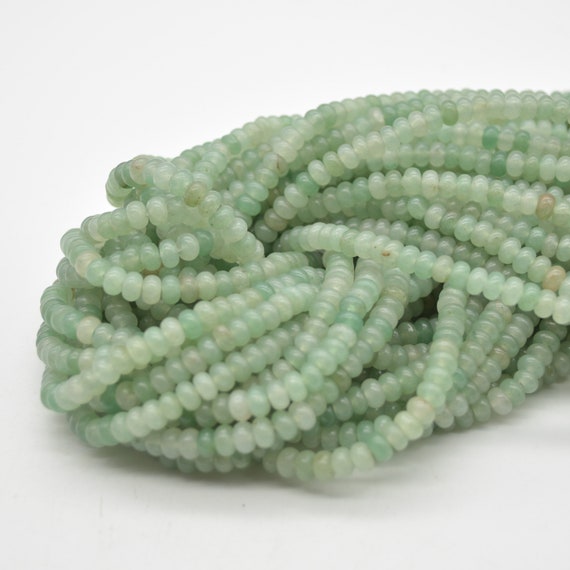 Natural Green Aventurine Semi-precious Gemstone Rondelle / Spacer Beads - 5mm X 3mm - 15" Strand