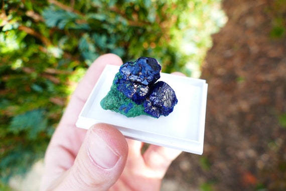 Azurite Crystal Cluster Mineral Specimen From Morocco