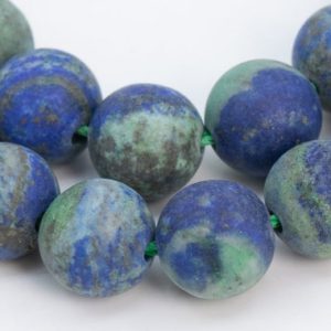 Shop Azurite Beads! Azurite Gemstone Beads 8MM Matte Green & Blue Round AAA Quality Loose Beads (101261) | Natural genuine beads Azurite beads for beading and jewelry making.  #jewelry #beads #beadedjewelry #diyjewelry #jewelrymaking #beadstore #beading #affiliate #ad