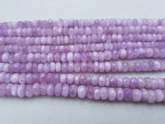 Bead Natural Kunzite Rondelle Faceted ( Bati) 6 To 9mm Graduated 8" Each