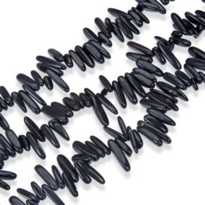 Shop Black Tourmaline Bead Shapes! 1 Strand/15" Natural Black Tourmaline Healing Gemstone 7-23mm Teardrop Pendant Drop Bead Spike Stick for Necklace Earrings Jewelry Making | Natural genuine other-shape Black Tourmaline beads for beading and jewelry making.  #jewelry #beads #beadedjewelry #diyjewelry #jewelrymaking #beadstore #beading #affiliate #ad