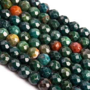 Shop Bloodstone Faceted Beads! Dark Green Blood Stone Beads Grade AAA Genuine Natural Gemstone Faceted Round 4mm | Natural genuine faceted Bloodstone beads for beading and jewelry making.  #jewelry #beads #beadedjewelry #diyjewelry #jewelrymaking #beadstore #beading #affiliate #ad