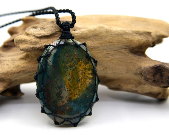 Dark Green Bloodstone Jewelry, Viking Pendant For Man, Blood Stone Necklace, Birthday Gifts For Husband