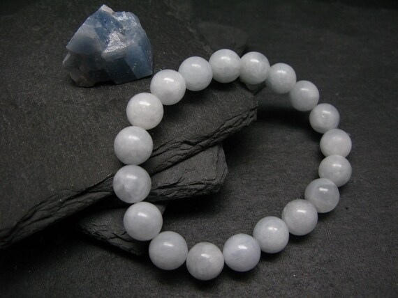 Blue Calcite Genuine Bracelet ~ 7 Inches  ~ 10mm  Round Beads