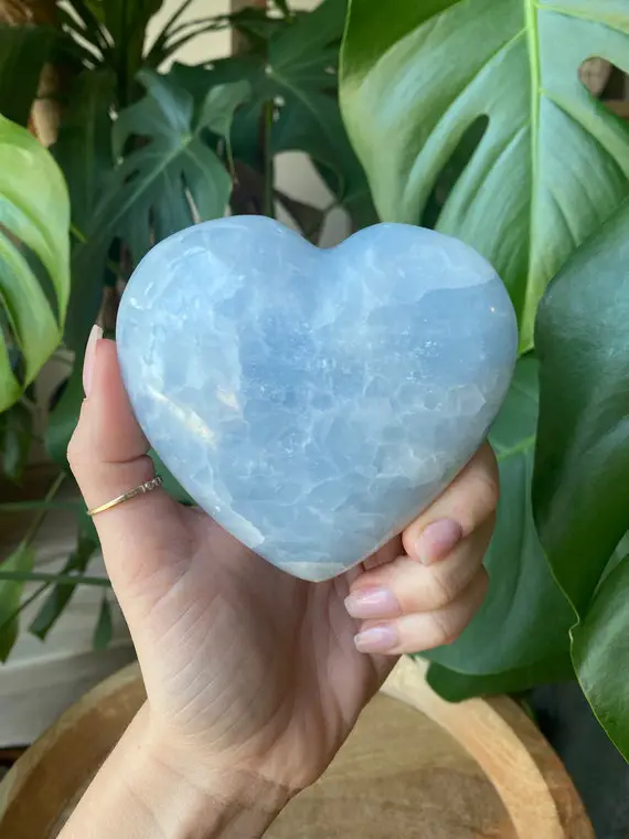 Blue Calcite Heart , Large