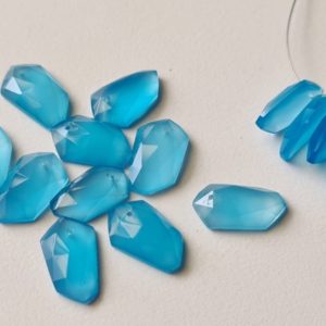 Shop Blue Chalcedony Stones & Crystals! 16-17mm Blue Chalcedony Fancy Cut Cabochon, Drilled Rose Cut Blue Chalcedony Flat Back Cabochon For Jewelry (5Pcs To 50Pcs Options) – PNT58 | Natural genuine stones & crystals in various shapes & sizes. Buy raw cut, tumbled, or polished gemstones for making jewelry or crystal healing energy vibration raising reiki stones. #crystals #gemstones #crystalhealing #crystalsandgemstones #energyhealing #affiliate #ad