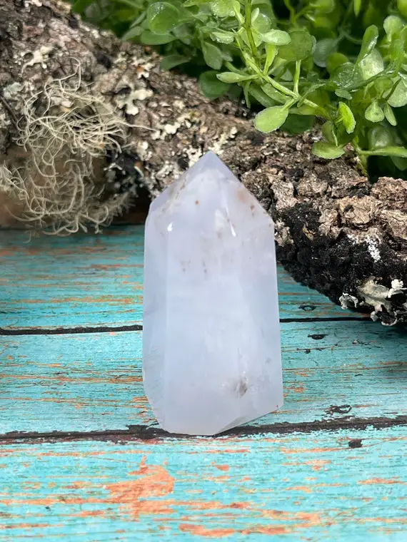 Blue Chalcedony Point - Reiki Charged - Powerful Energy - Generosity - Emotional Balance - Absorbs & Protects Against Negative Energy #4