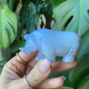 Shop Blue Chalcedony Shapes! Blue chalcedony rhino figurine, rhinoceros | Natural genuine stones & crystals in various shapes & sizes. Buy raw cut, tumbled, or polished gemstones for making jewelry or crystal healing energy vibration raising reiki stones. #crystals #gemstones #crystalhealing #crystalsandgemstones #energyhealing #affiliate #ad