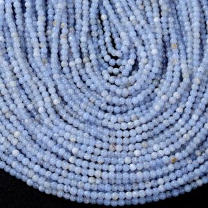 Shop Blue Lace Agate Round Beads! 3MM Natural Blue Lace Agate Gemstone Round Beads 15 inch Full Strand BULK LOT 1,2,6,12 and 50 (80009582-P47) | Natural genuine round Blue Lace Agate beads for beading and jewelry making.  #jewelry #beads #beadedjewelry #diyjewelry #jewelrymaking #beadstore #beading #affiliate #ad