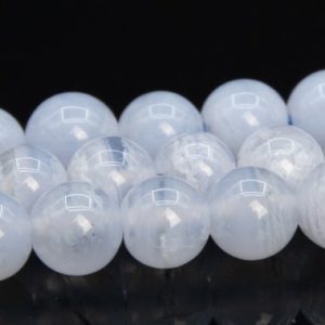 Shop Blue Lace Agate Round Beads! 5MM Light Blue Lace Agate Beads Brazil Grade A Genuine Natural Gemstone Full Strand Round Loose Beads 15.5" Bulk Lot Options (109200-2902) | Natural genuine round Blue Lace Agate beads for beading and jewelry making.  #jewelry #beads #beadedjewelry #diyjewelry #jewelrymaking #beadstore #beading #affiliate #ad