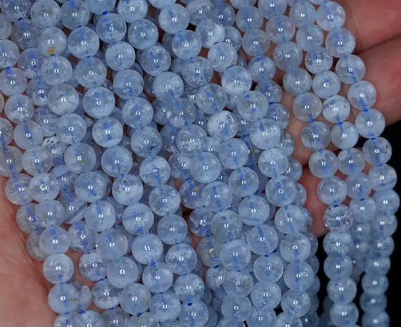 6mm Chalcedony Blue Lace Agate Gemstone Grade A Blue Round Loose Beads 15.5 Inch Full Strand Lot 1,2,6,12 (90183789-368)