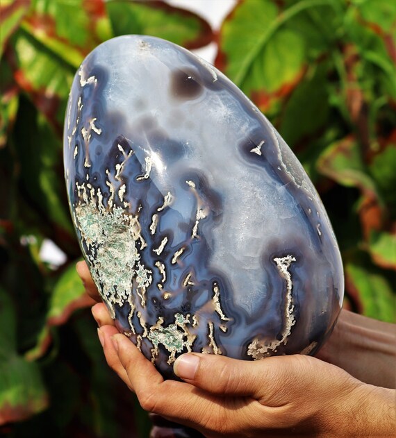 Huge 220mm Natural Blue Lace Agate Fregmented Membrane Agate Metaphysical Meditation Healing Power Egg