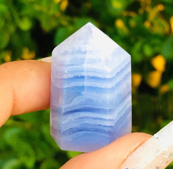 Xs Quality Blue Lace Agate Point, One Mini Blue Lace Agate Gemstone Tower, High Quality